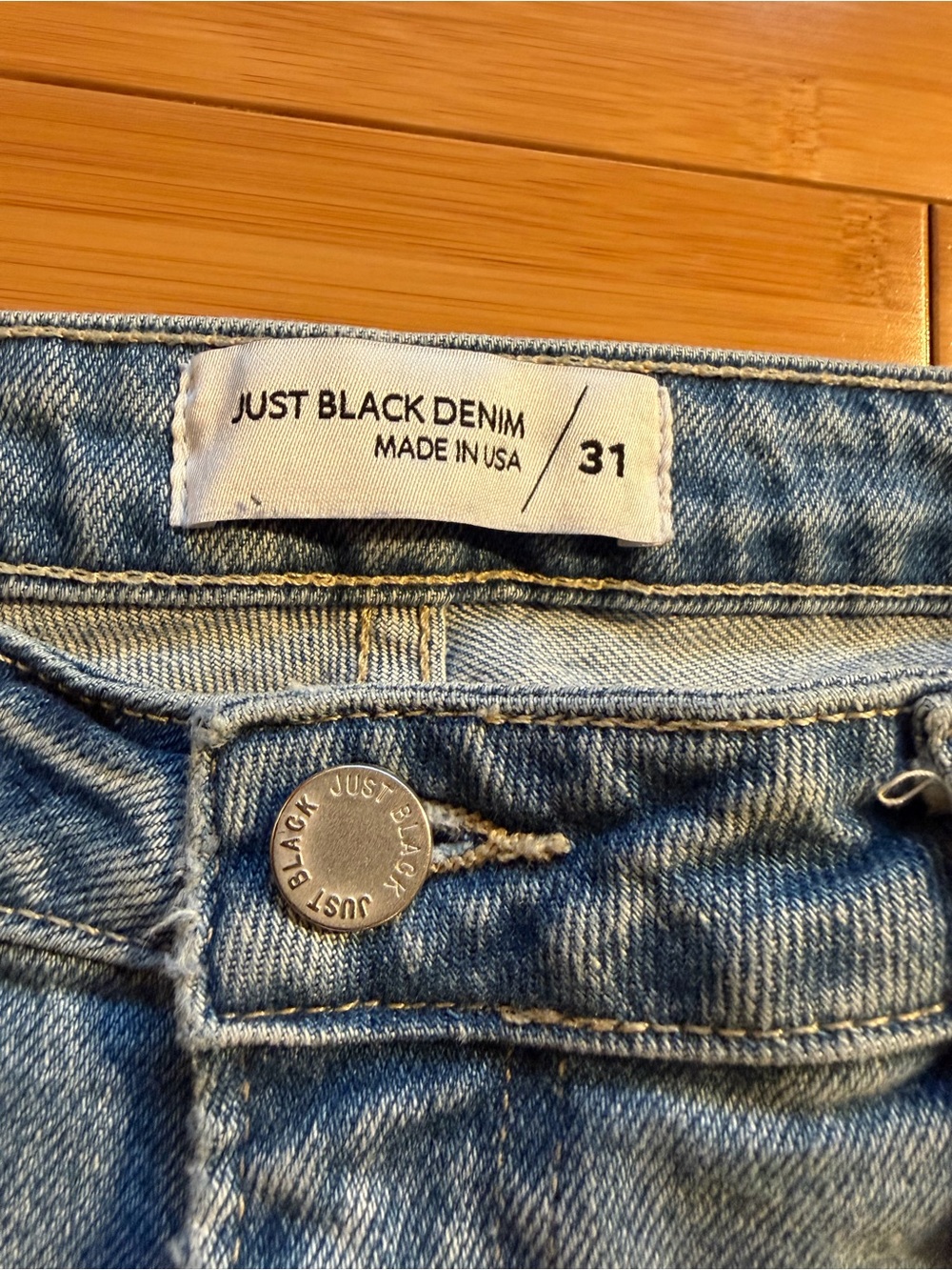 Just Black Denim Vintage Straight Leg Jeans — Size 31 — Frayed Hem 27” Inseam - Picture 6 of 14